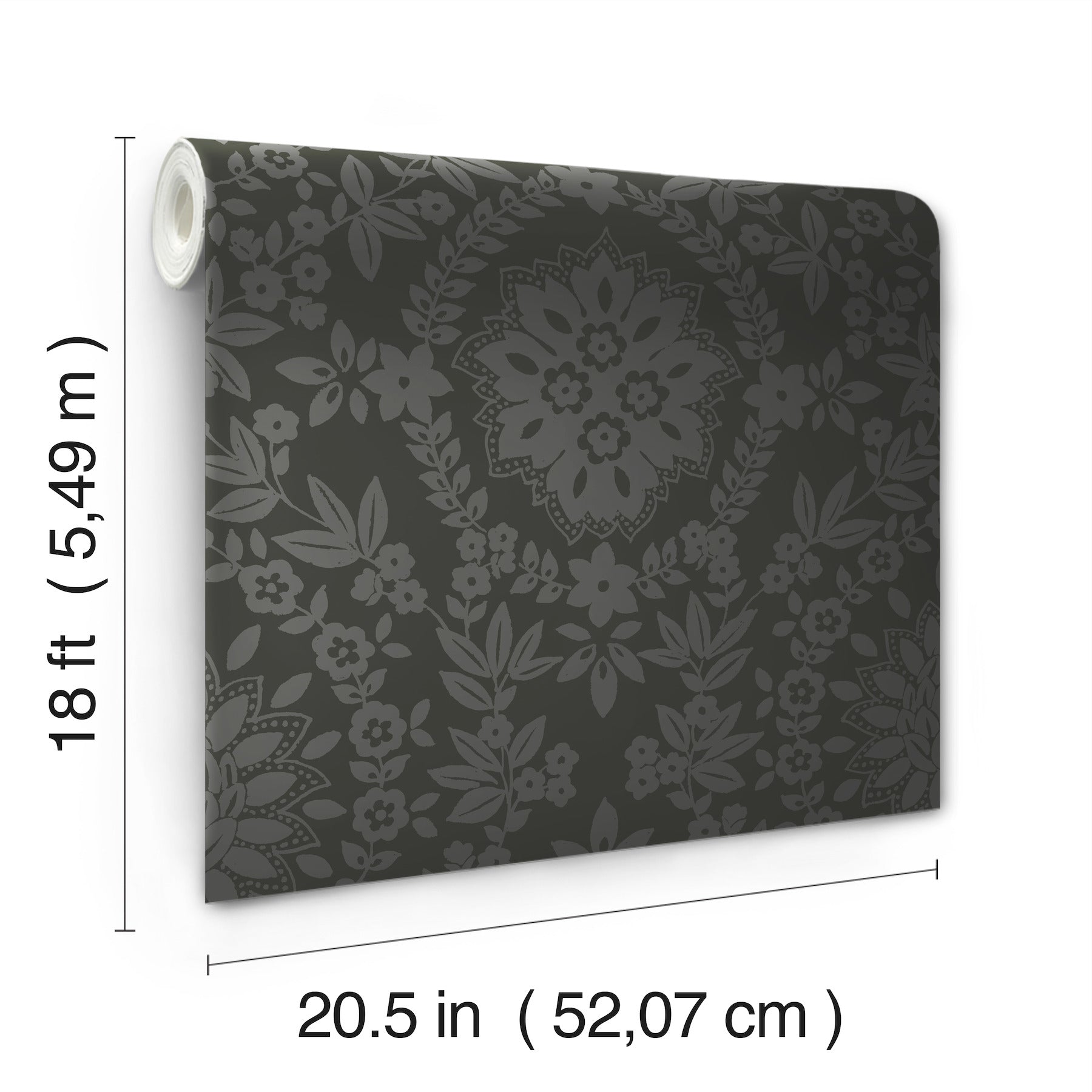 Boho Baroque Damask Peel and Stick Wallpaper