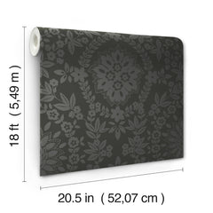 Boho Baroque Damask Peel and Stick Wallpaper