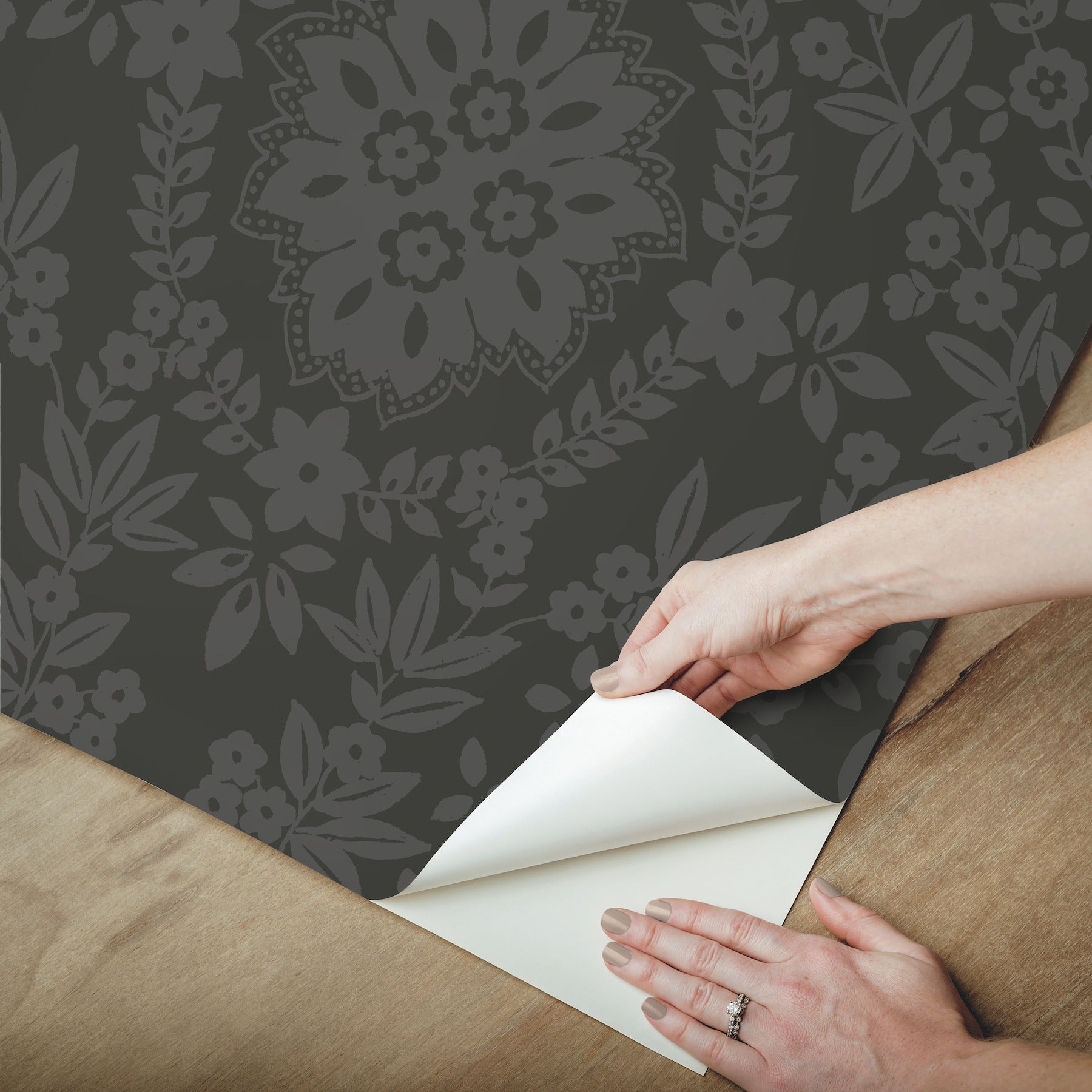 Boho Baroque Damask Peel and Stick Wallpaper