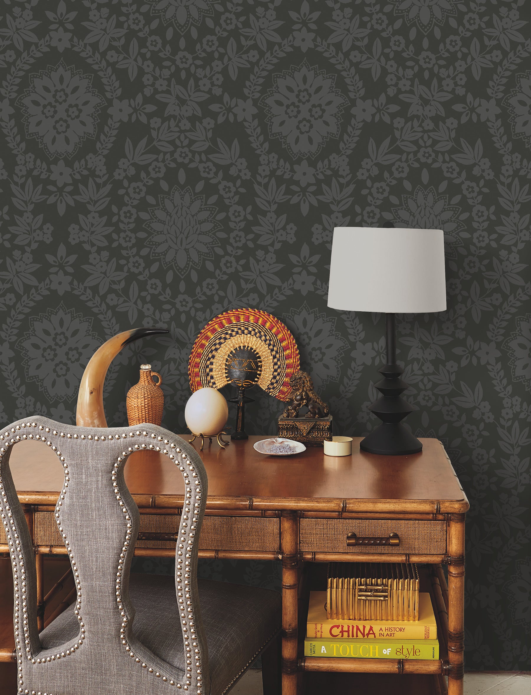 Boho Baroque Damask Peel and Stick Wallpaper