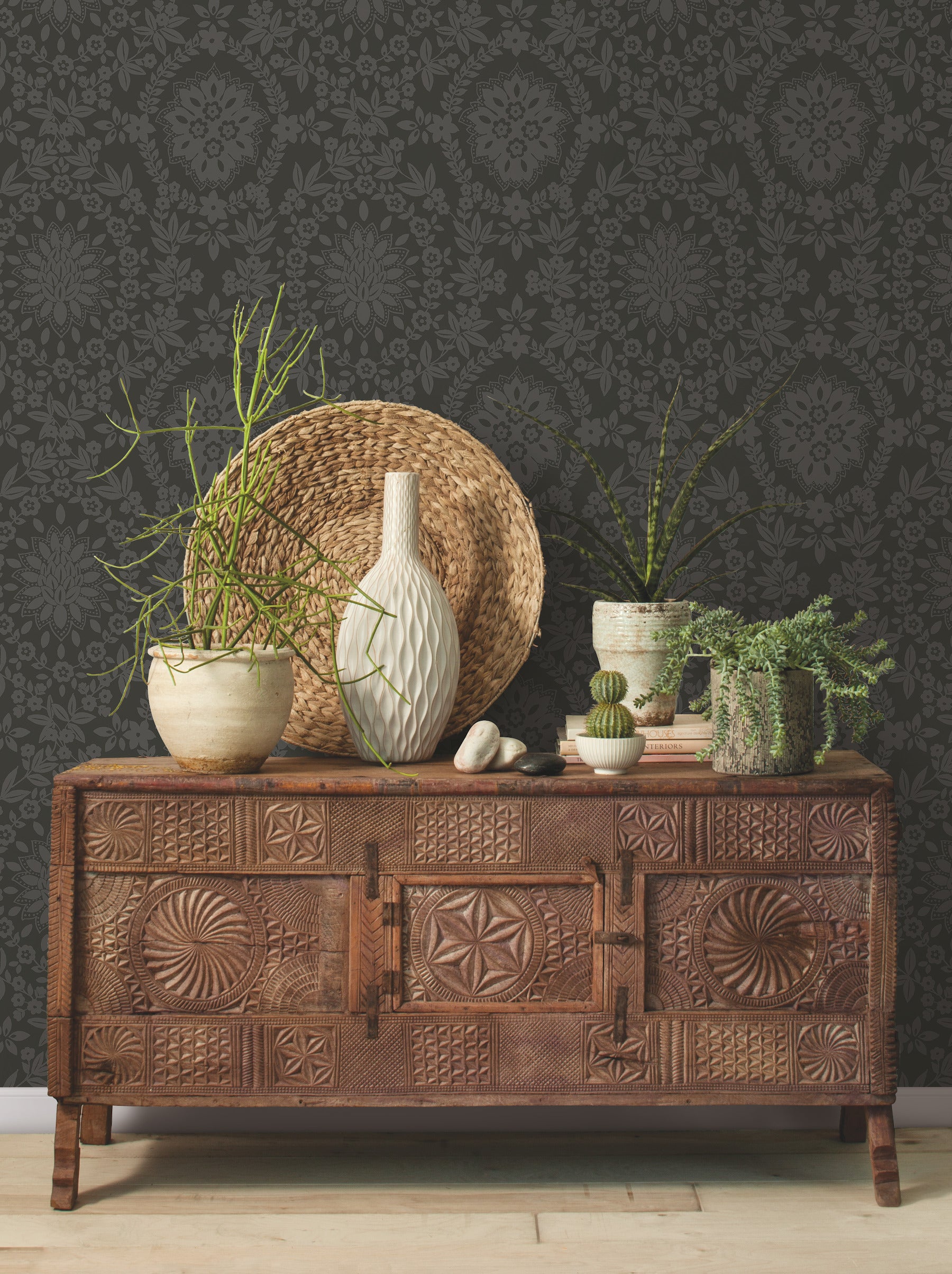 Boho Baroque Damask Peel and Stick Wallpaper
