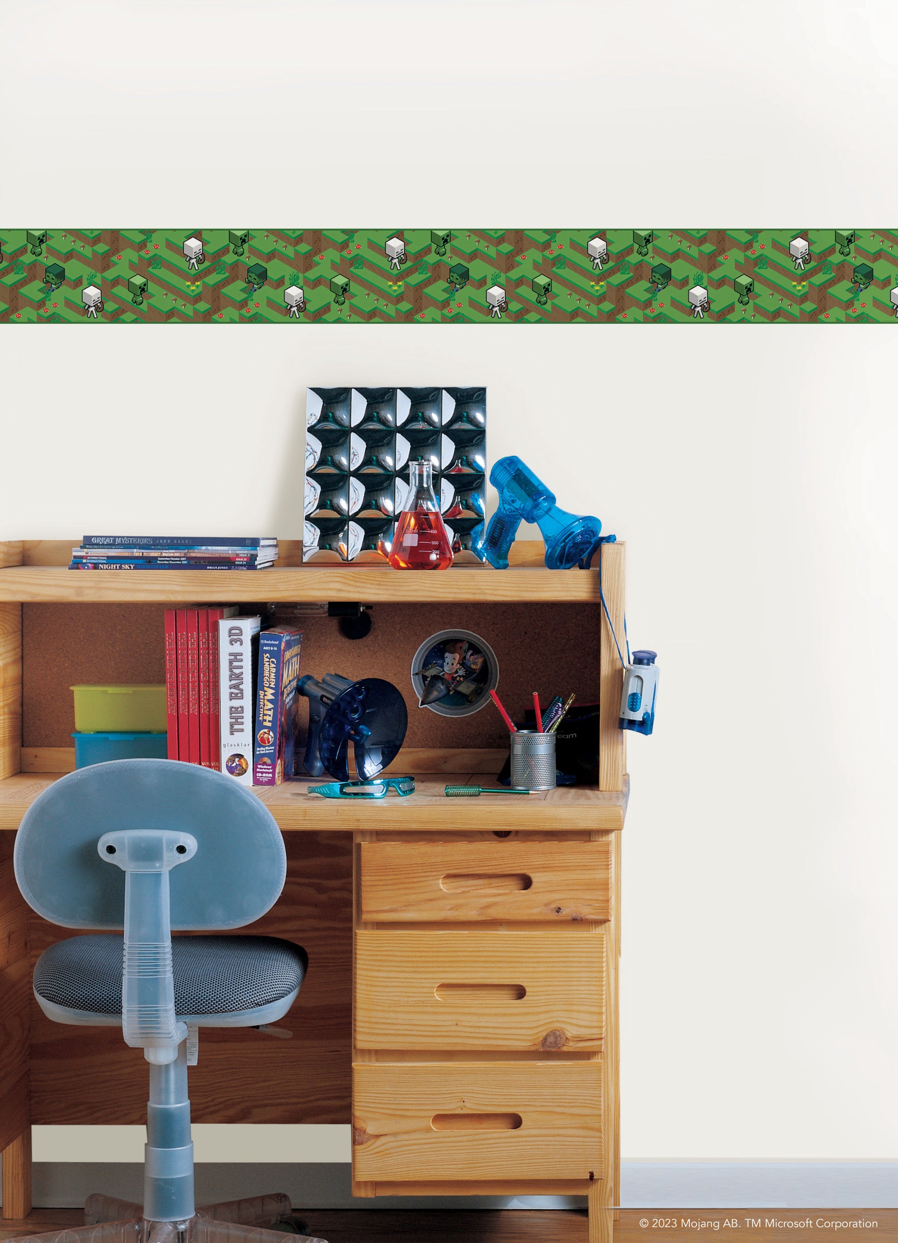 Minecraft Hillside Borders in a room setting