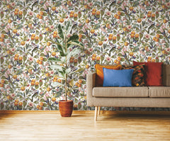 Citrus Peel and Stick Wallpaper in a room setting