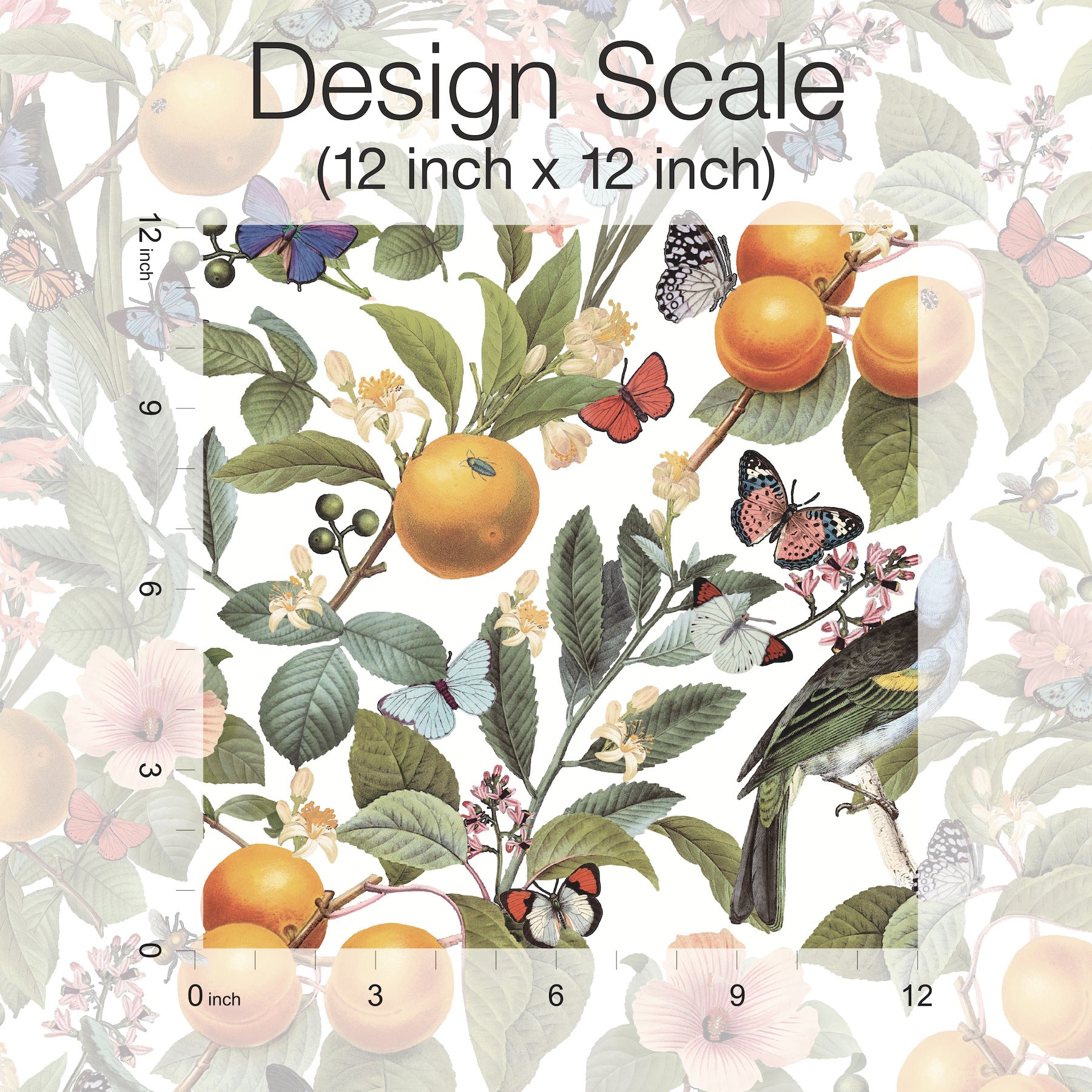 Citrus Peel and Stick Wallpaper pattern close-up