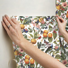 Citrus Peel and Stick Wallpaper - how to stick