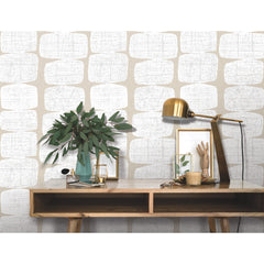 Mid-Century Beads P&S Wallpaper in a room setting