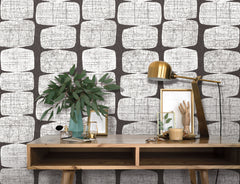 Mid-Century Beads P&S Wallpaper in a room setting