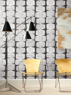 Mid-Century Beads P&S Wallpaper in a room setting