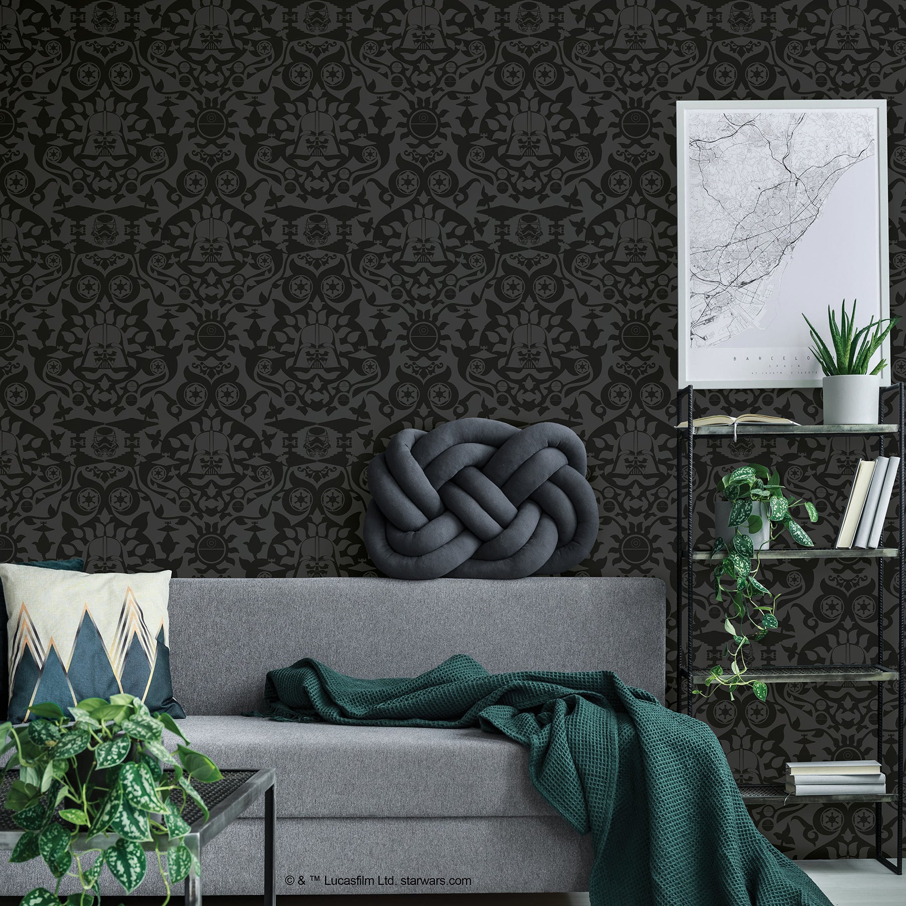 RMK12352RL peel and stick wallpaper in a room setting