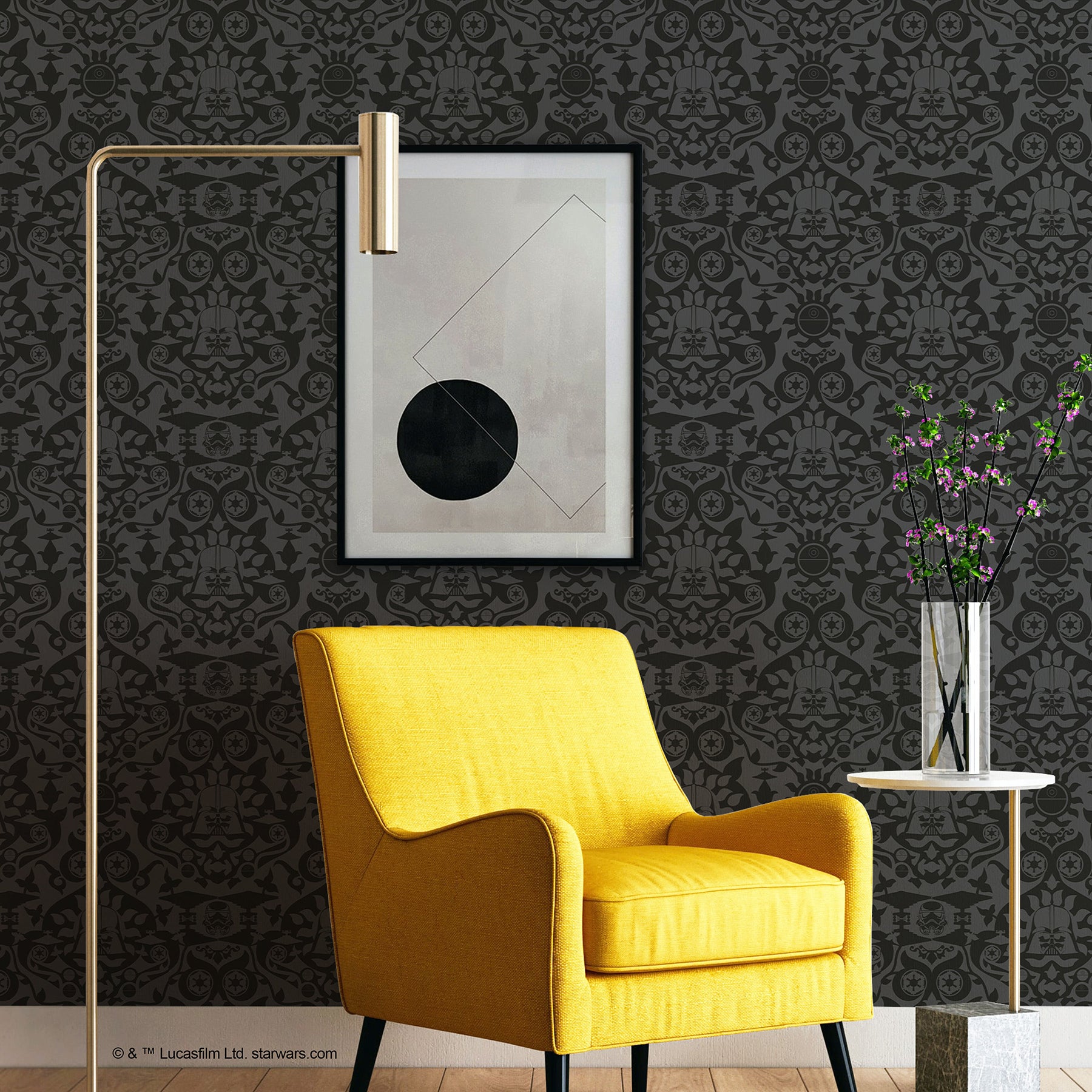 RMK12352RL peel and stick wallpaper in a room setting