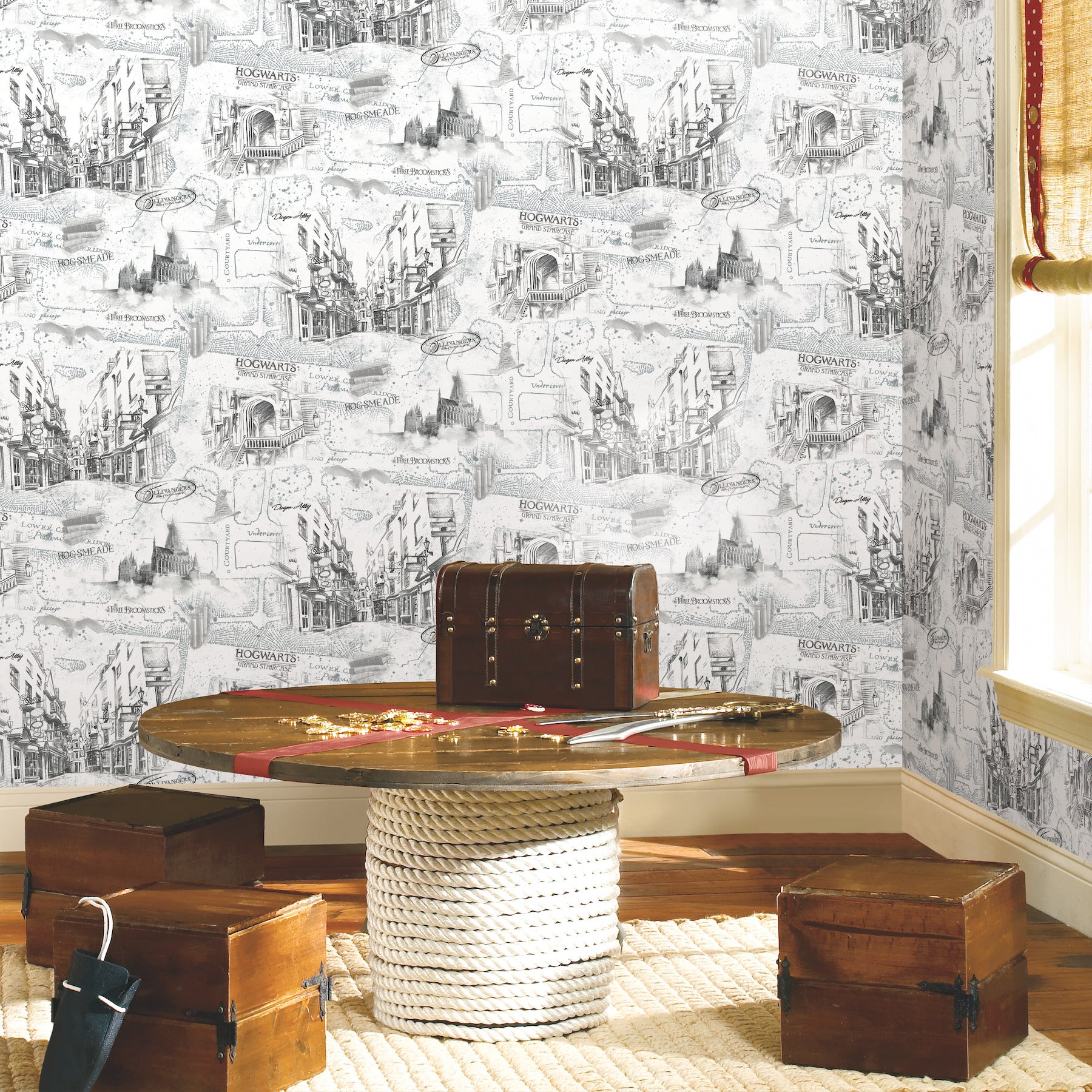 RMK12353PL Peel and Stick Wallpaper in a room setting