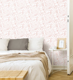 Beth Schneider Floral Sketch Peel and Stick Wallpaper in a room setting