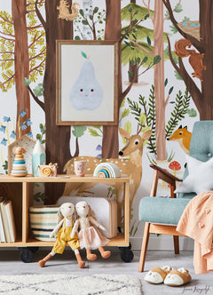 Forest Animal Hide & Seek P&S Wall Murals in a room setting