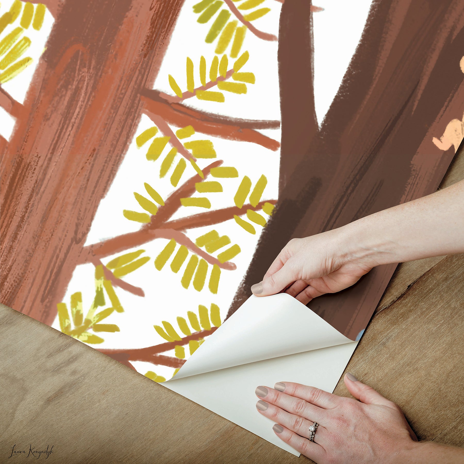 Forest Animal Hide & Seek P&S Wall Murals - how to peel