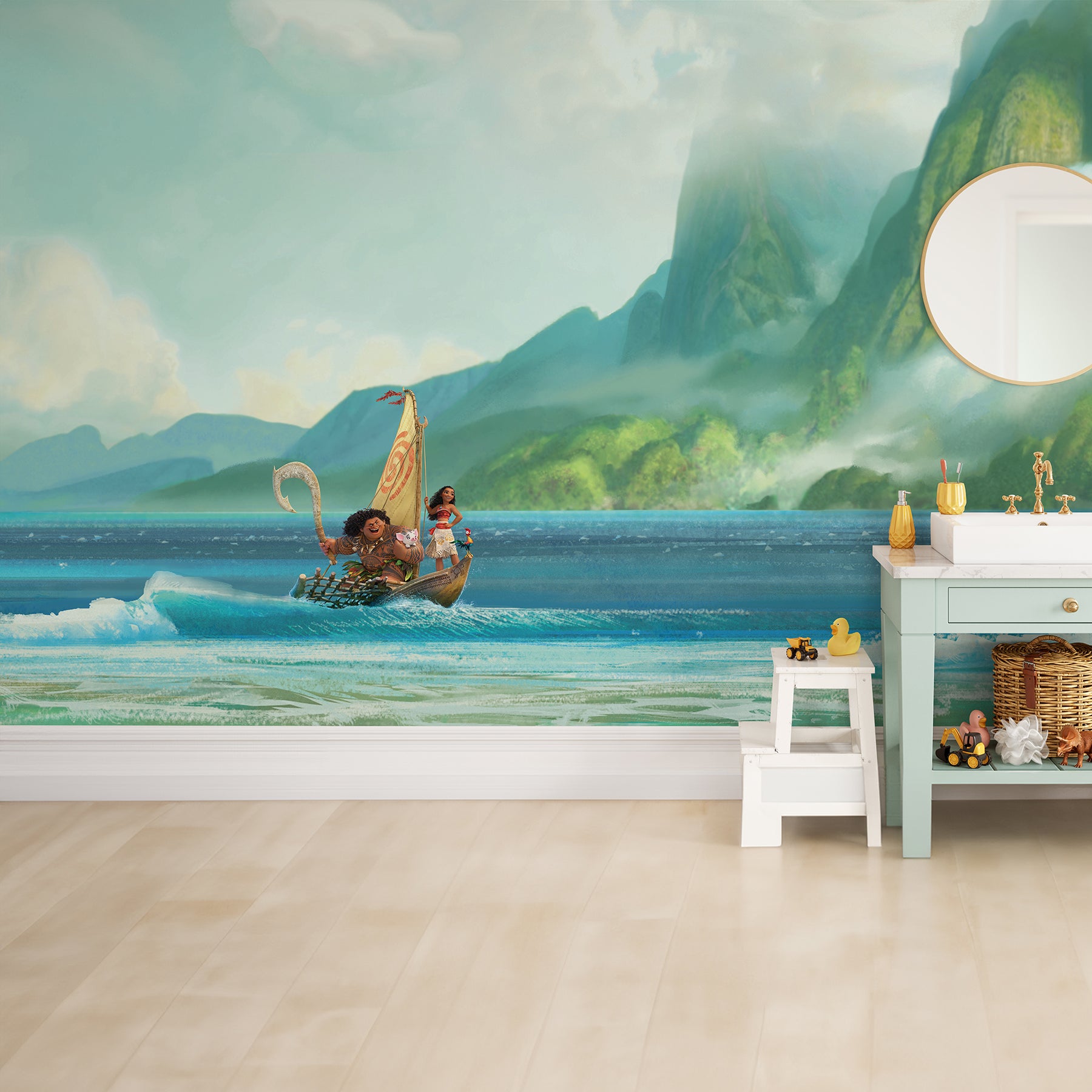 Moana P&S Wall Murals in a room setting