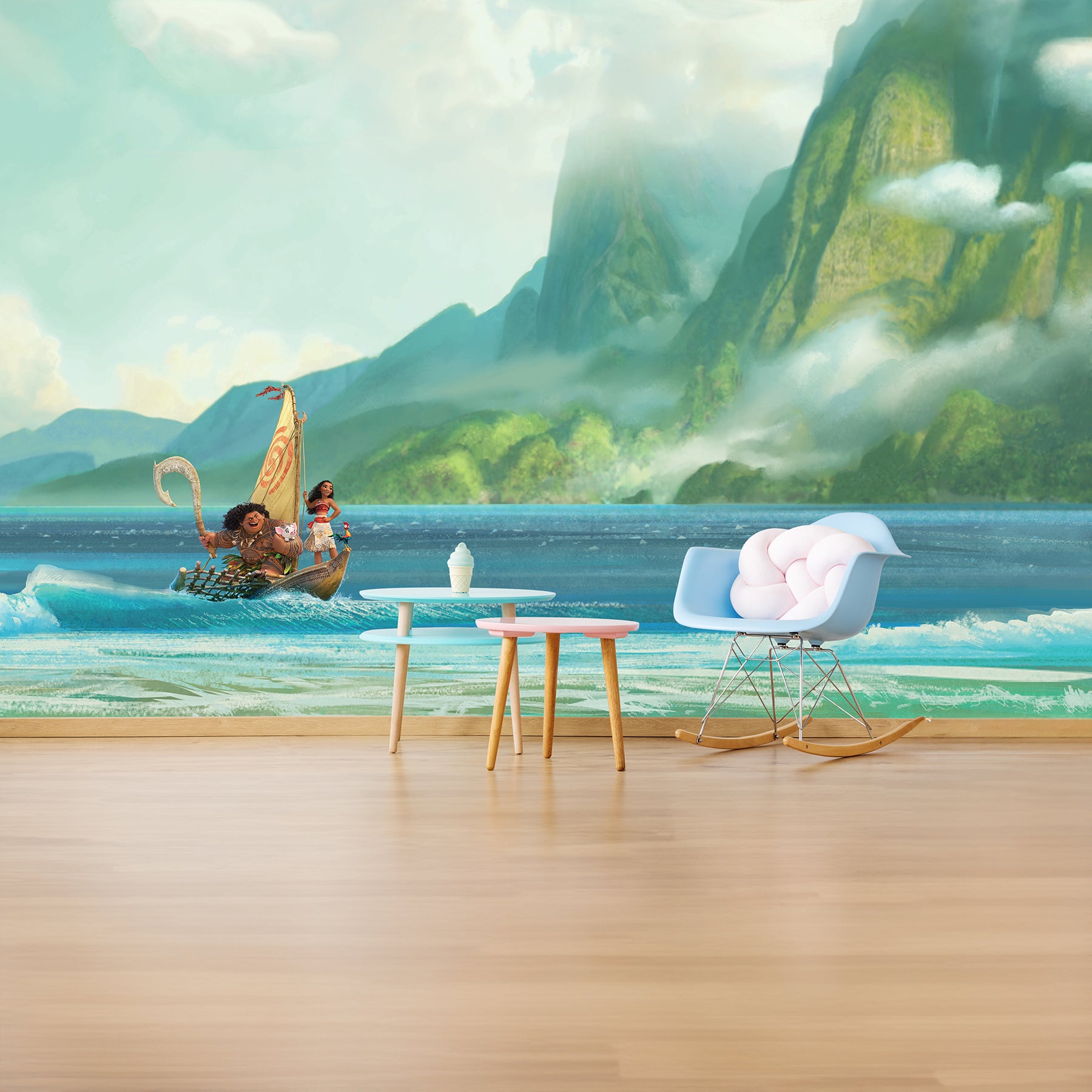 Moana P&S Wall Murals in a room setting