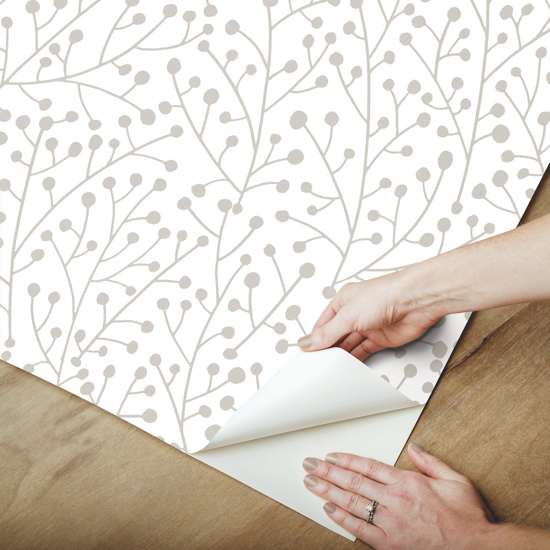 Cat Coquillette Berry Branches Peel and Stick Wallpaper - how to peel