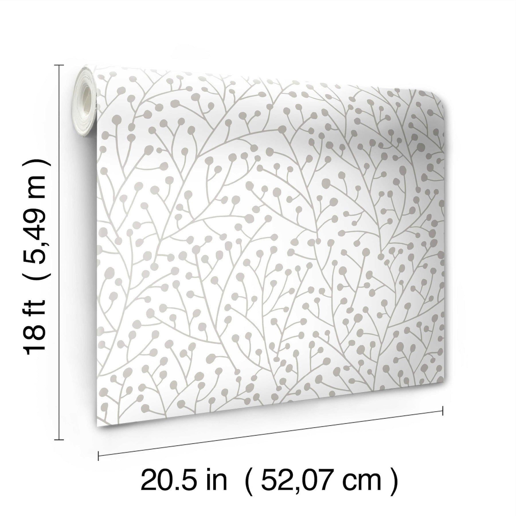 Cat Coquillette Berry Branches Peel and Stick Wallpaper - dimensions