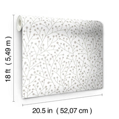 Cat Coquillette Berry Branches Peel and Stick Wallpaper - dimensions