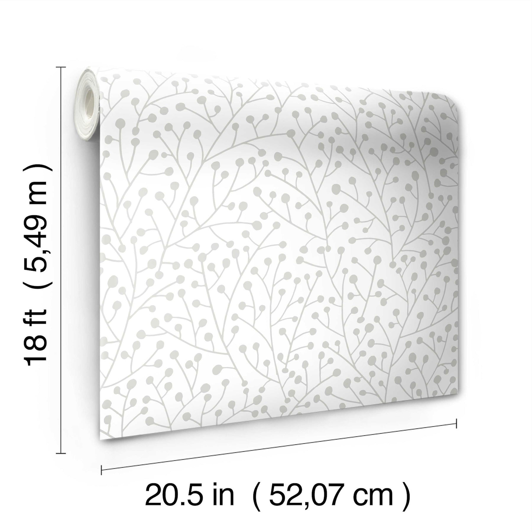 Cat Coquillette Berry Branches Peel and Stick Wallpaper - dimensions