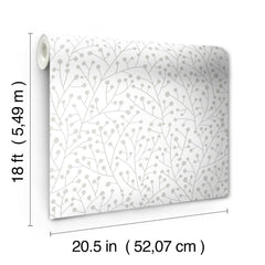 Cat Coquillette Berry Branches Peel and Stick Wallpaper - dimensions