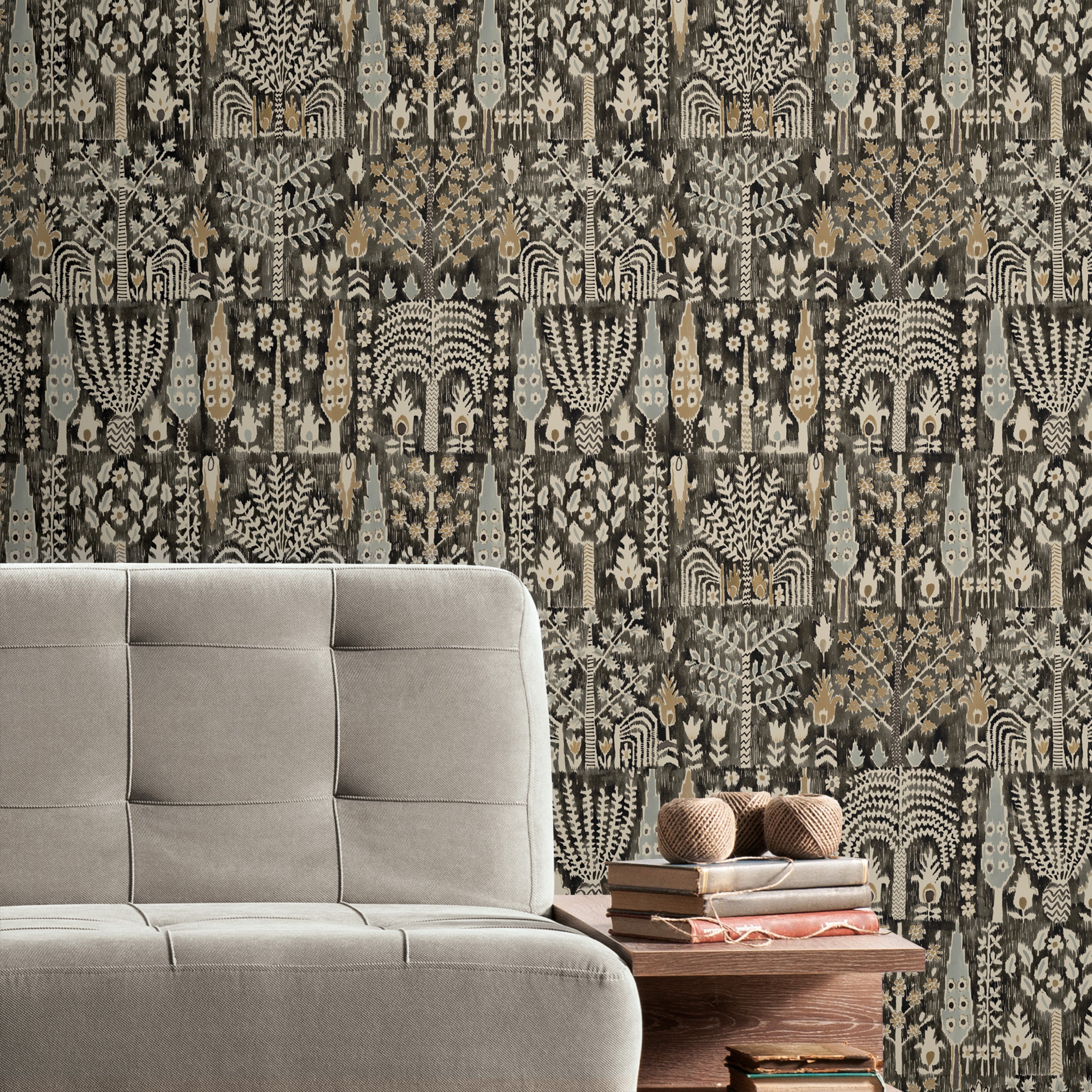 Persian Ikat Peel & Stick Wallpaper in a room setting