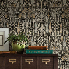 Persian Ikat Peel & Stick Wallpaper in a room setting