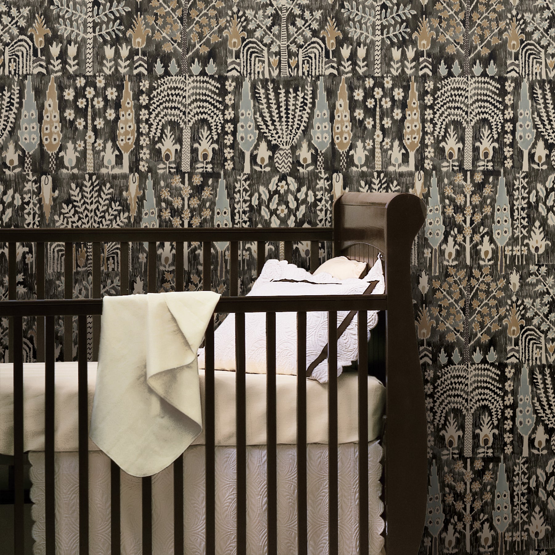 Persian Ikat Peel & Stick Wallpaper in a room setting