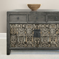 Persian Ikat Peel & Stick Wallpaper in a room setting