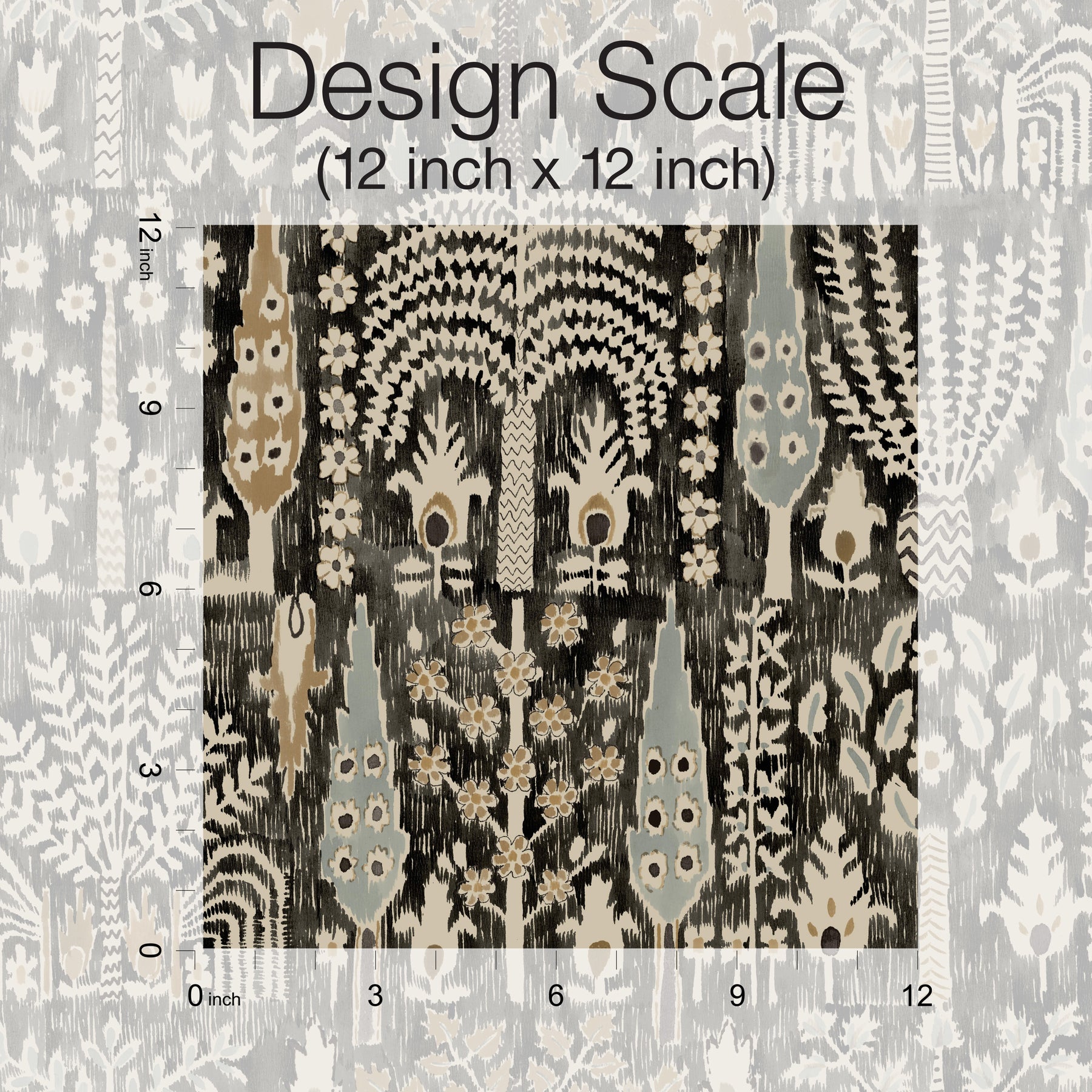Persian Ikat Peel & Stick Wallpaper pattern close-up