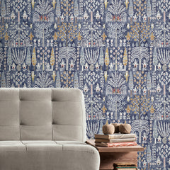 Persian Ikat Peel & Stick Wallpaper in a room setting
