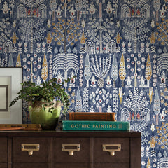 Persian Ikat Peel & Stick Wallpaper in a room setting