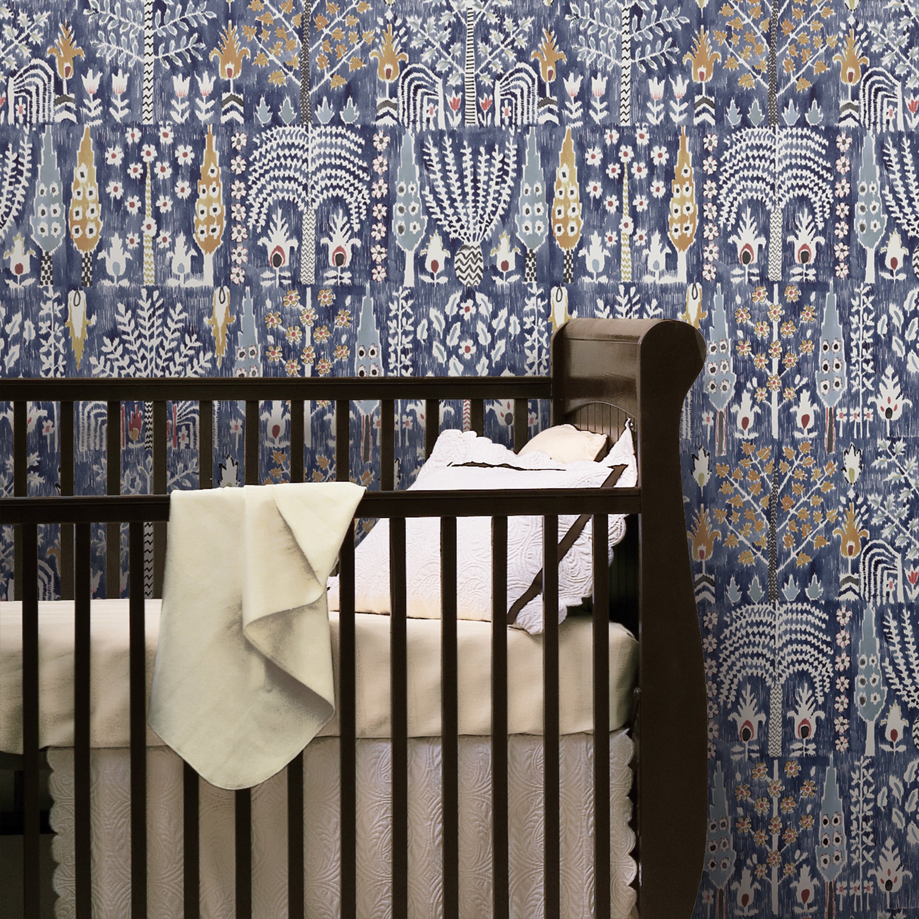 Persian Ikat Peel & Stick Wallpaper in a room setting