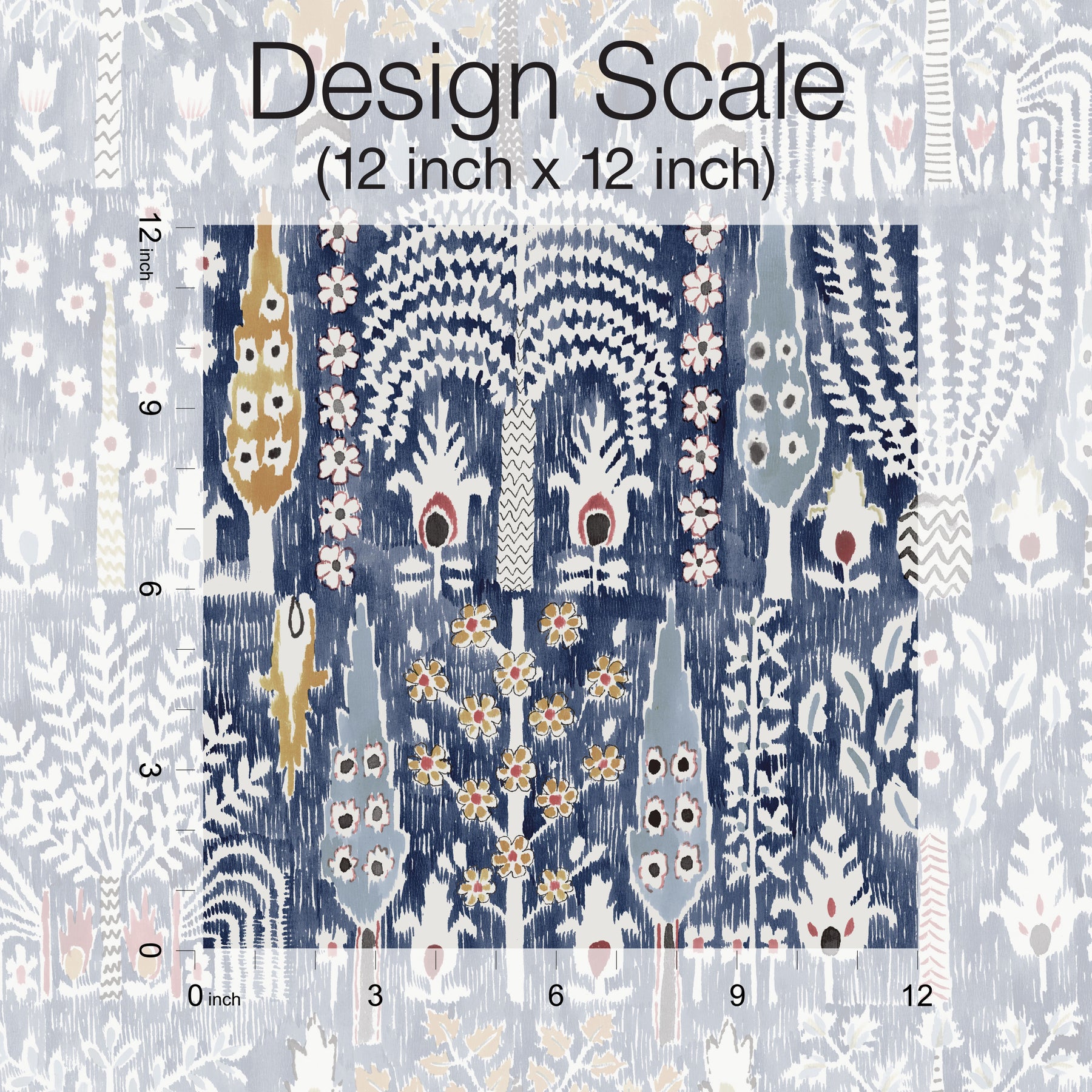 Persian Ikat Peel & Stick Wallpaper pattern close-up