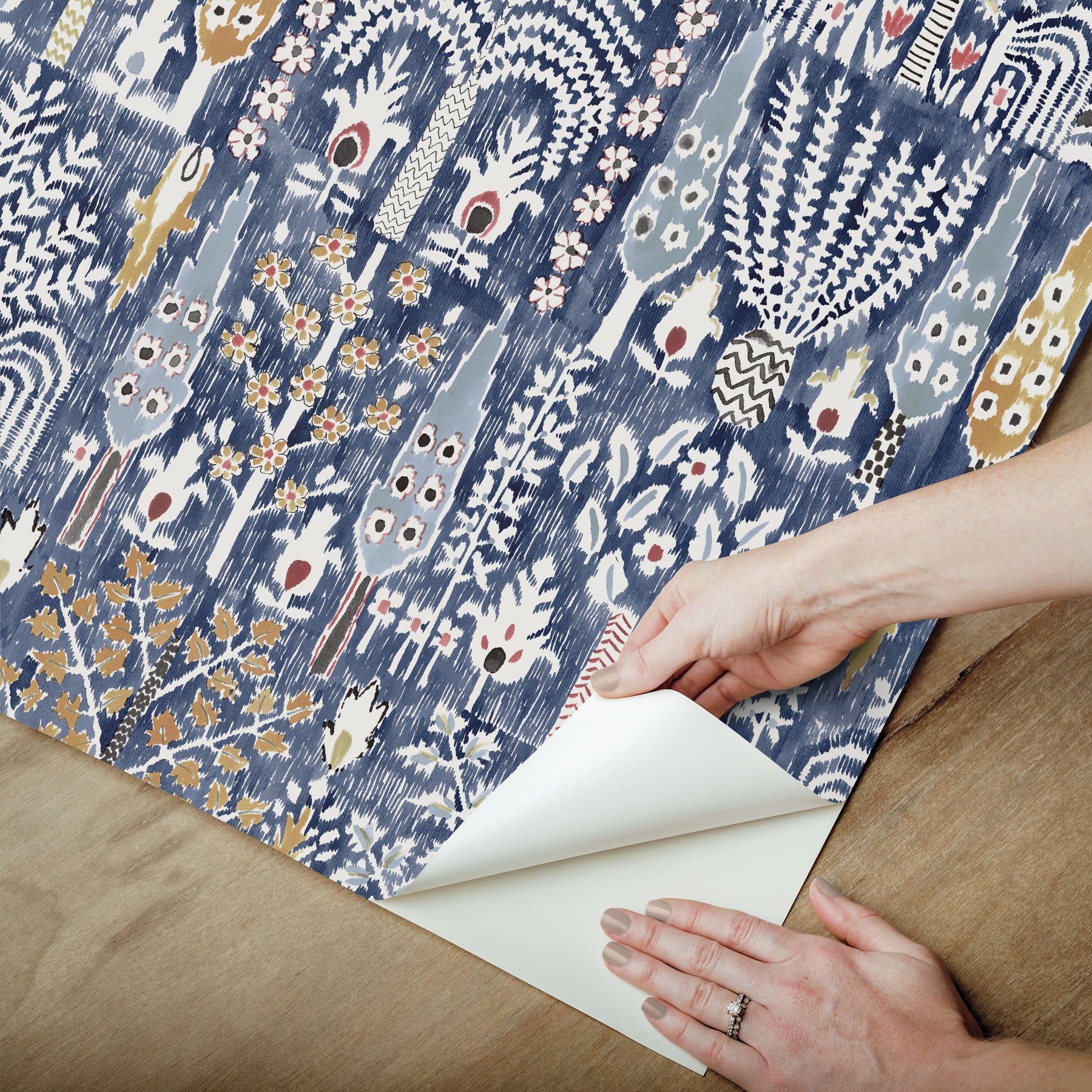 Persian Ikat Peel & Stick Wallpaper - how to peel