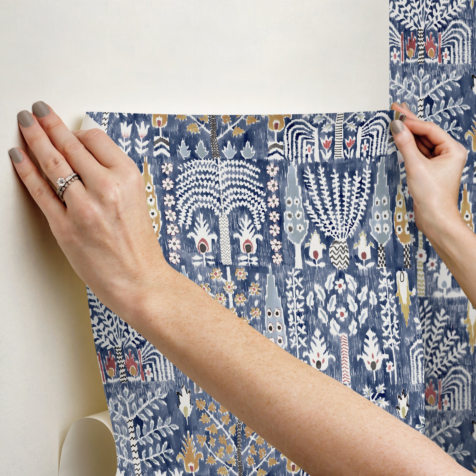 Persian Ikat Peel & Stick Wallpaper - how to stick