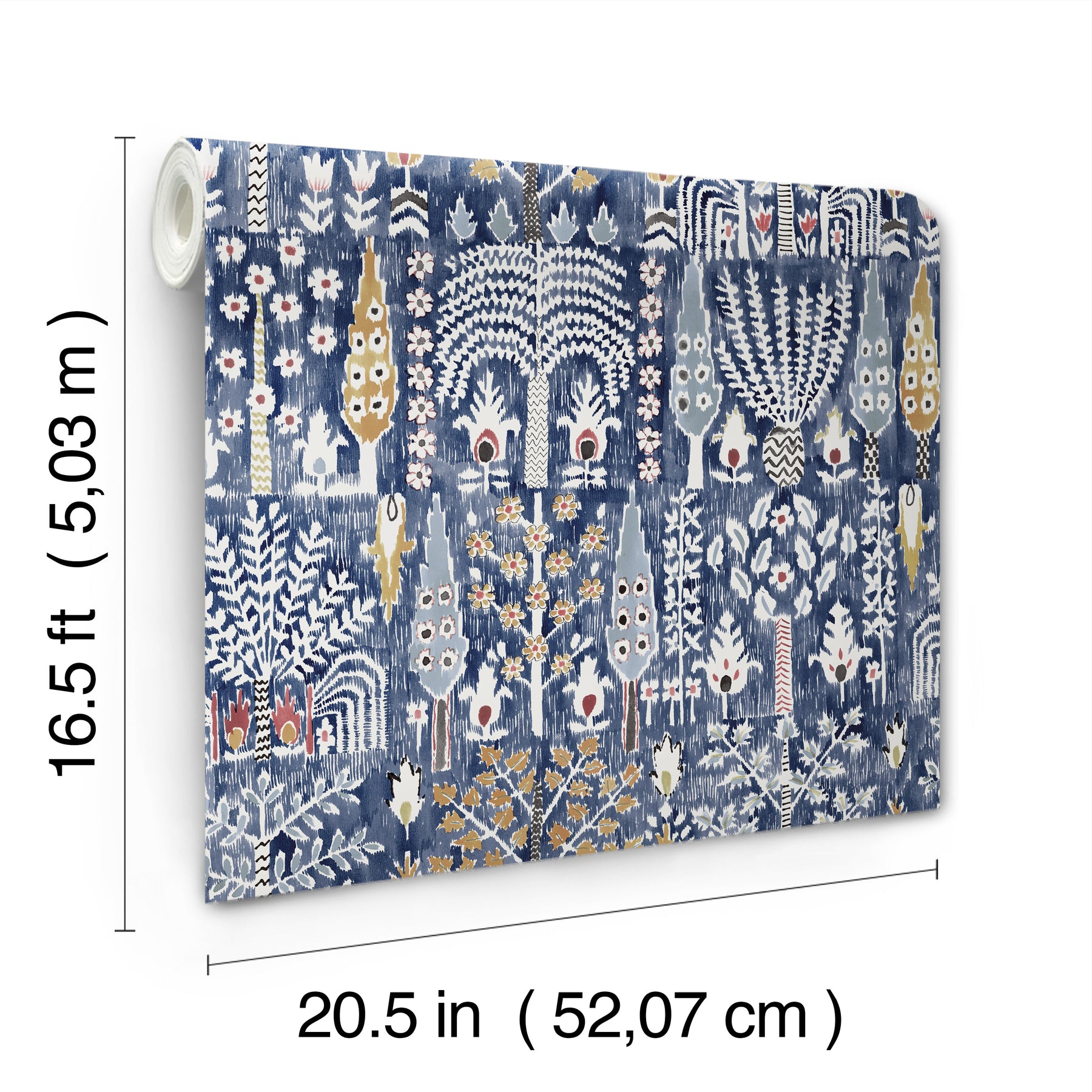 Persian Ikat Peel & Stick Wallpaper - dimensions