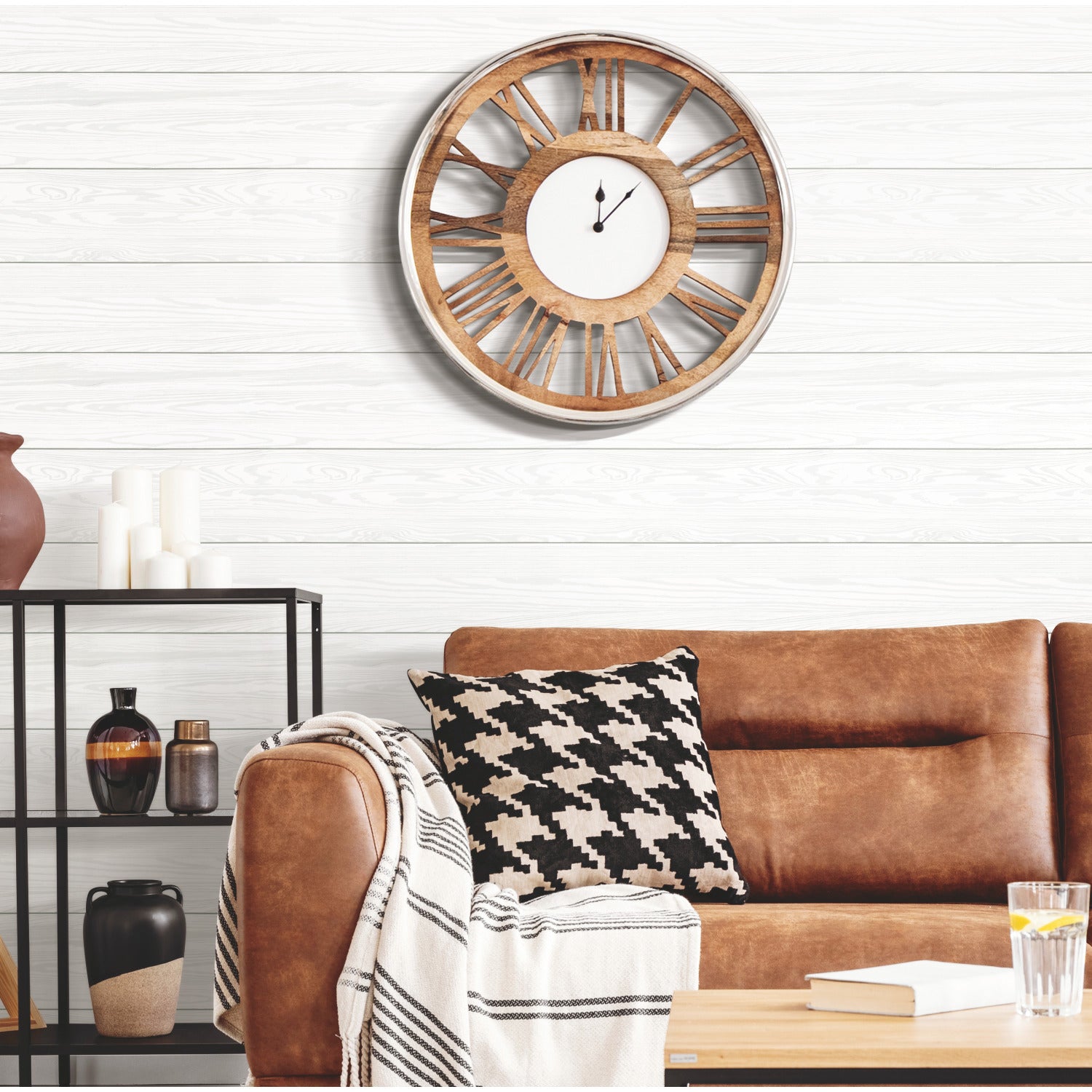 3D Textured Shiplap Peel & Stick Wallpaper (With Raised Inks) in a room setting