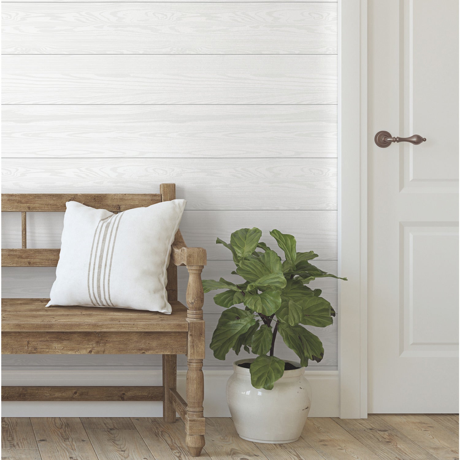 3D Textured Shiplap Peel & Stick Wallpaper (With Raised Inks) in a room setting