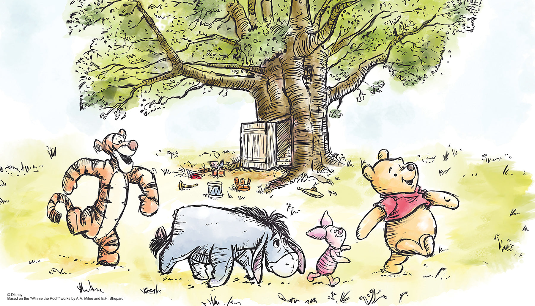 Disney’s Winnie The Pooh Watercolor P&S Wall Murals by WallPops