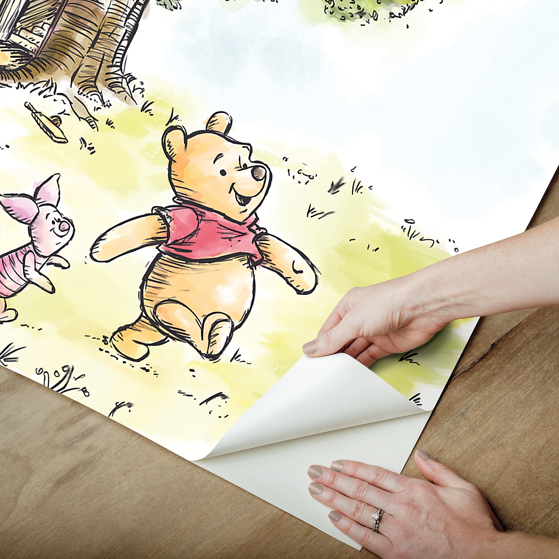 Disney’s Winnie The Pooh Watercolor P&S Wall Murals - how to peel