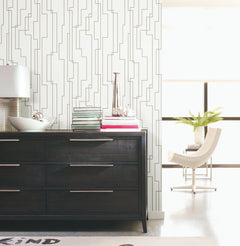 Geometric Circuits Peel & Stick Wallpaper in a room setting