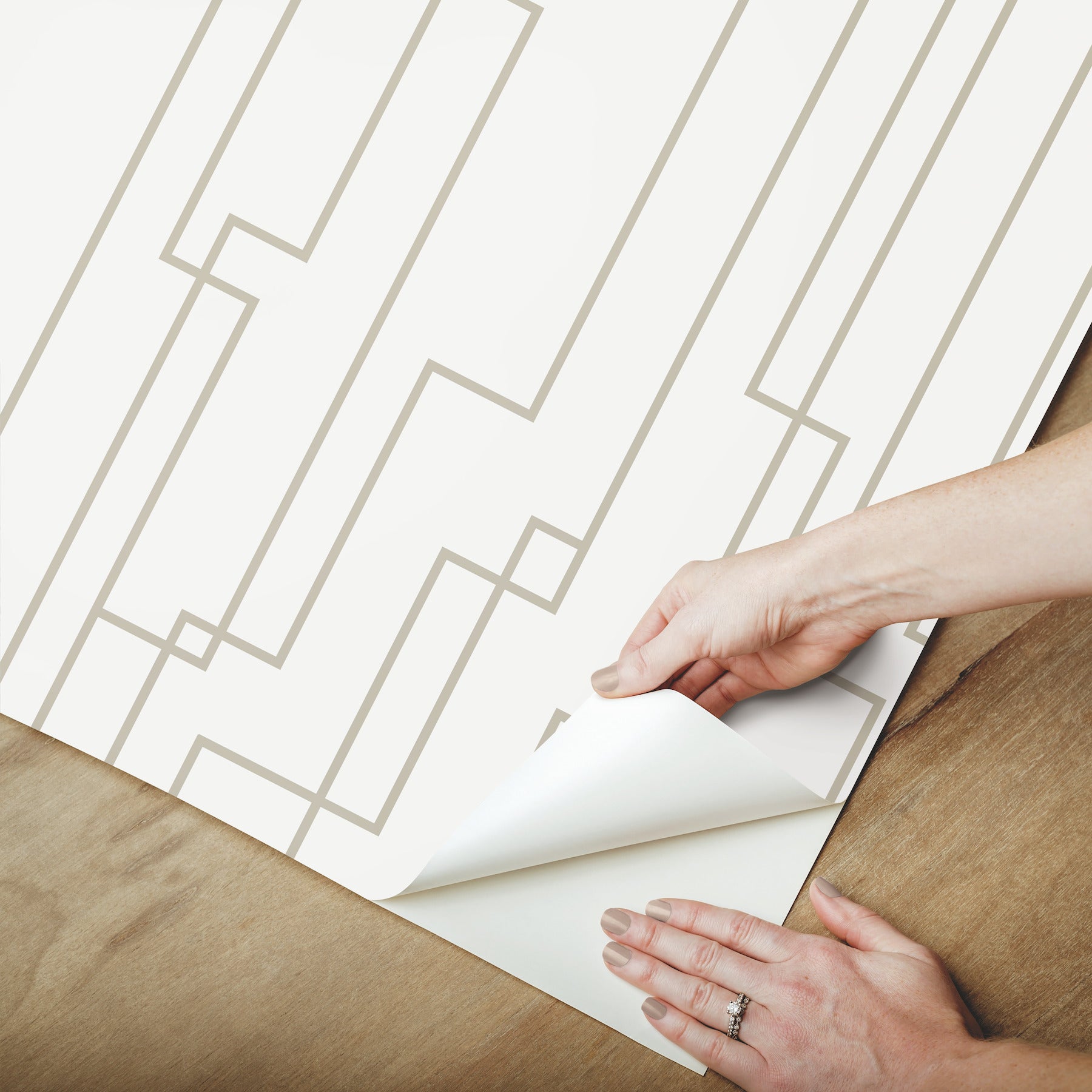 Geometric Circuits Peel & Stick Wallpaper - how to peel