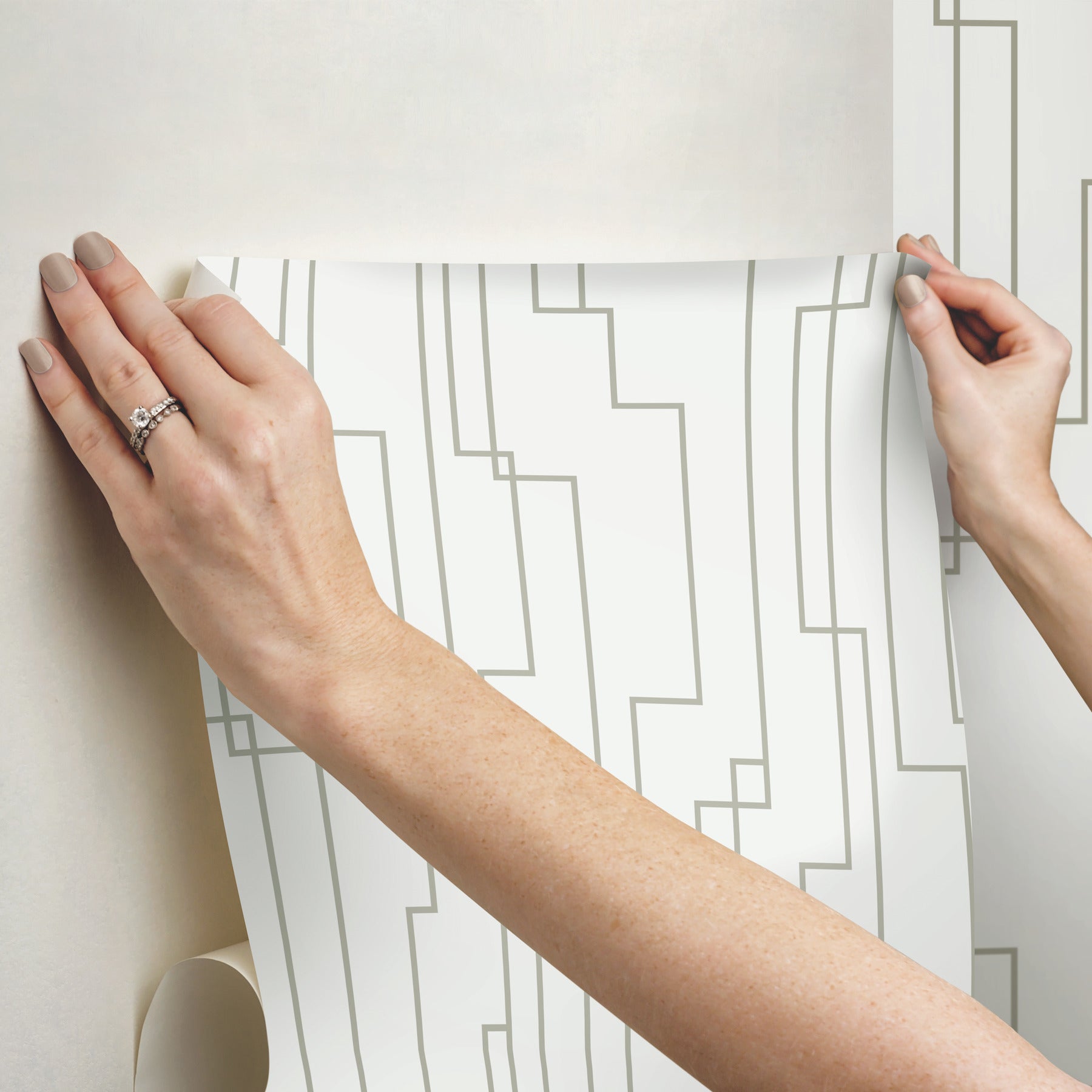 Geometric Circuits Peel & Stick Wallpaper - how to stick