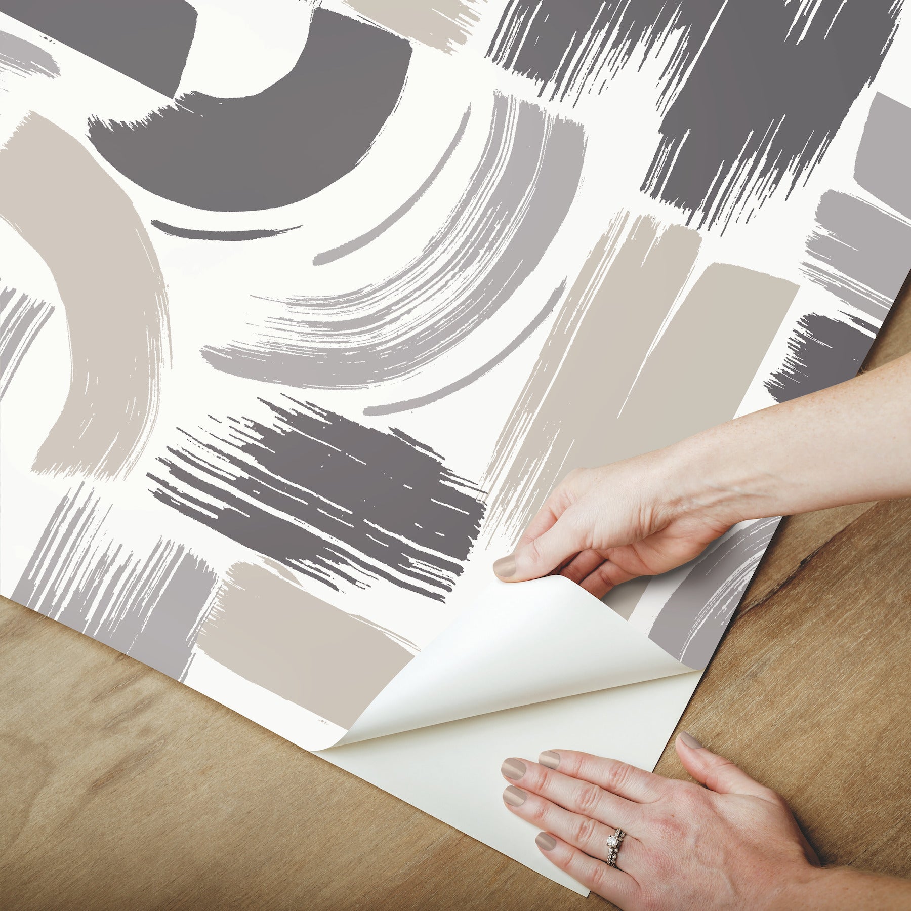 Modern Brushstrokes Peel & Stick Wallpaper - how to peel