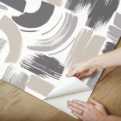 Modern Brushstrokes Peel & Stick Wallpaper - how to peel