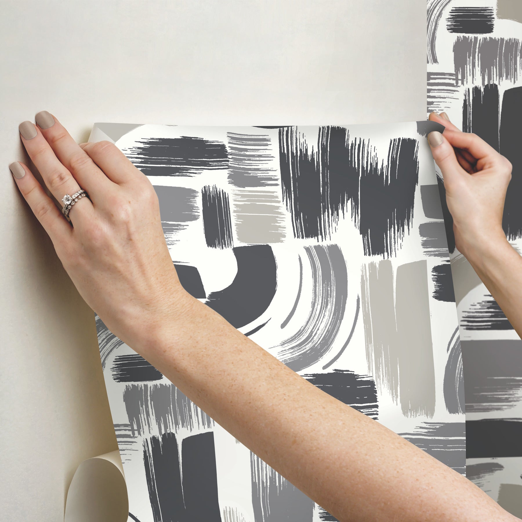 Modern Brushstrokes Peel & Stick Wallpaper - how to stick