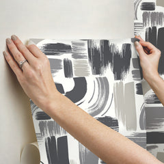 Modern Brushstrokes Peel & Stick Wallpaper - how to stick