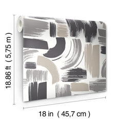 Modern Brushstrokes Peel & Stick Wallpaper - dimensions