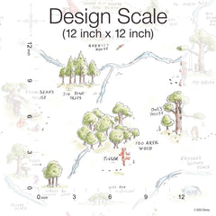 Winnie The Pooh 100 Acre Wood Map P&S Wallpaper pattern close-up